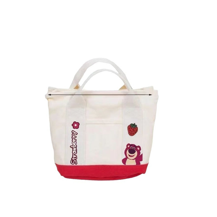 Wholesale Cartoon Embroidered Canvas Bag Baoma Going Out Handbag Lunch Bag Office Handbag Storage Bag