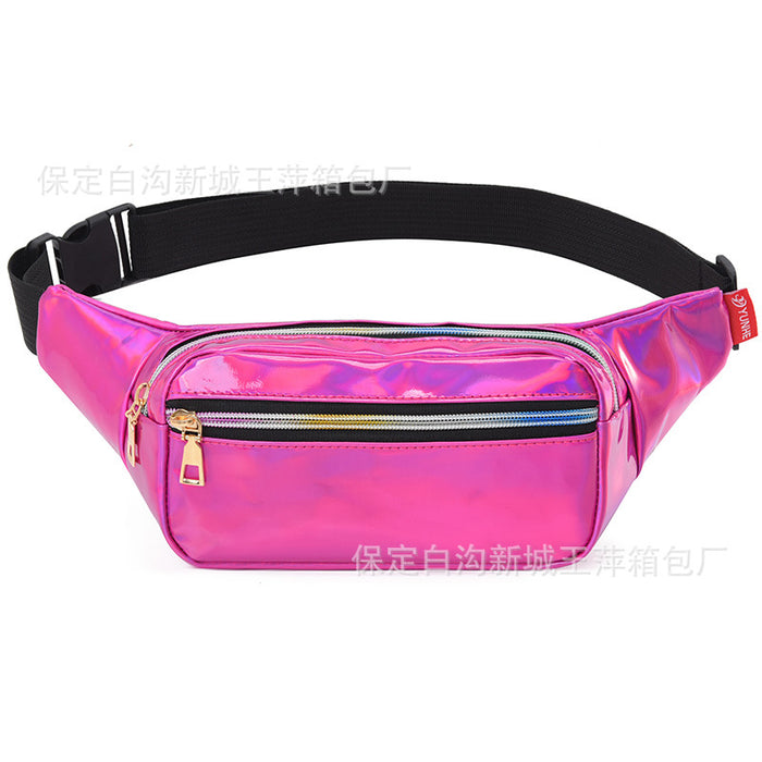Wholesale Laser Bright Face Waist Bag Mobile Phone Storage Fashion Crossbody Chest Bag Running Casual Outdoor Sports Bag