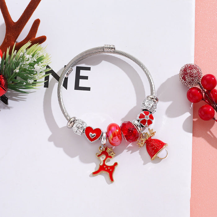 Wholesale Stainless Steel Christmas Charm Bracelet Women' s Fashion Accessory MOQ≥2