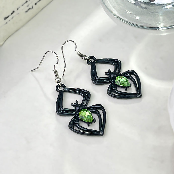 Wholesale Halloween Spider Gemstone Accessories Alloy Earrings JDC-ES-Rulong008