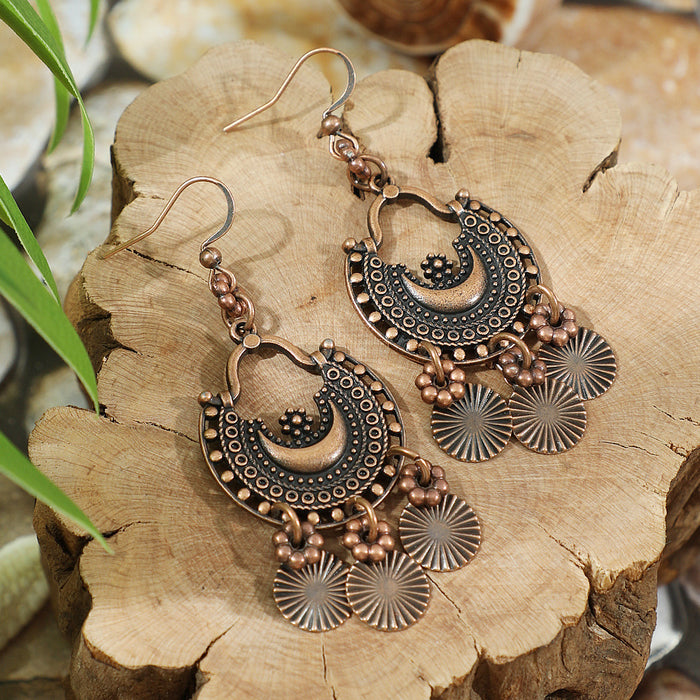Wholesale Retro Bohemian Turquoise Tassel Earrings Zinc Alloy Fashion Accessory MOQ≥2