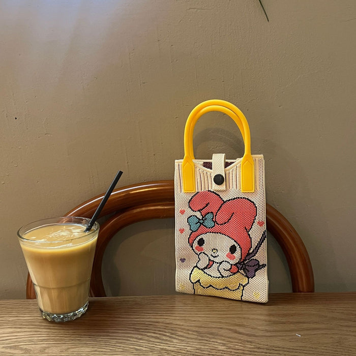 Wholesale Mobile Phone Bag Wool Knitted Small Square Bag  Small Bag Contrast Color