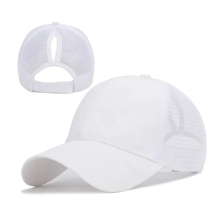 Wholesale Open ponytail camouflage pattern cap Women's Outdoor running fitness  baseball cap breathable sunshade cap