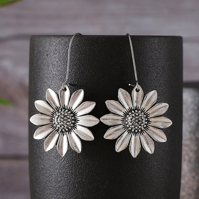 Wholesale Bohemian Vintage 3D Sunflower Earrings JDC-ES-Jings005