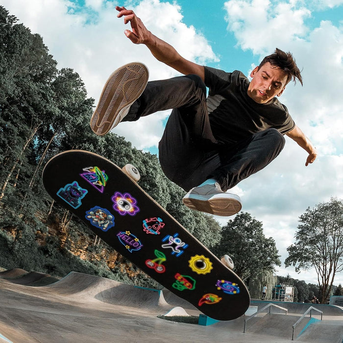 Wholesale 100pcs Neon cool self-adhesive waterproof stickers decorative skateboard notebook luggage stickers