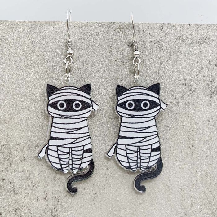 Wholesale  Earrings Cartoon Cat Horror Pumpkin Ghost Acrylic Earrings  Gift