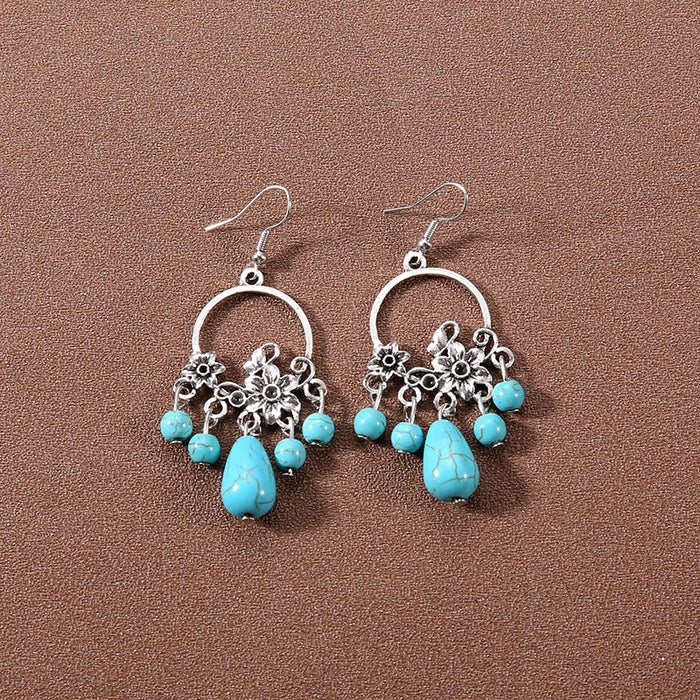 Wholesale Alloy Bohemian Ethnic Style Su Song Stone Earrings JDC-ES-Gumi007