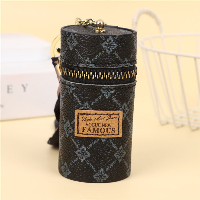 Wholesale Bucket-shaped Coin Purse with Printed Pattern Mini Lipstick Key Storage Bag