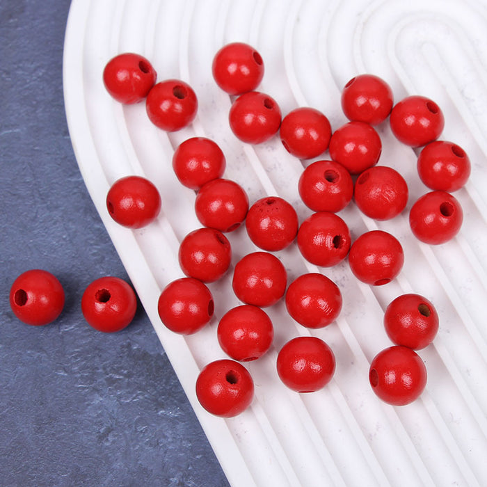 Wholesale 50PCS Halloween Ghost Face DIY Tassel Wooden Beads JDC-BDS-TianYue018