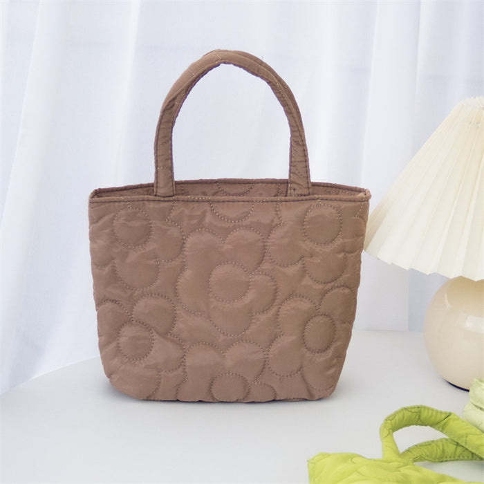 Wholesale Sweet Quilted Handheld Color Contrasting Bento Bag Storage Bag