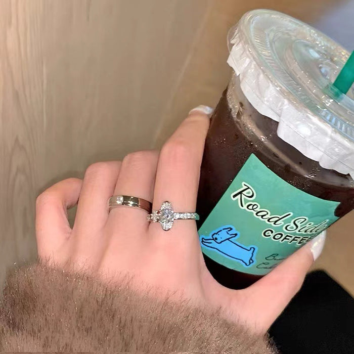 Wholesale Series Open Finger Ring Retro Micro Inlaid Personalized Ring High end Fashion Finger Ring