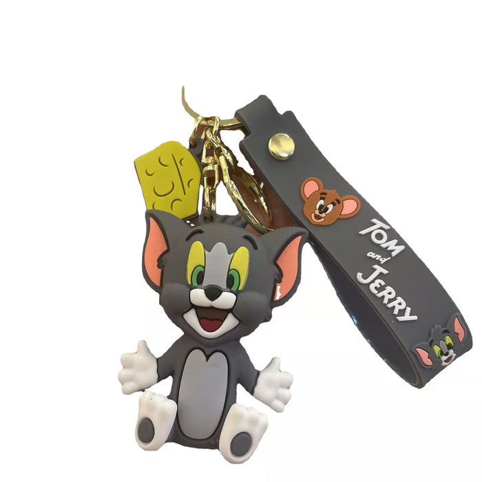 Wholesale Creative Cartoon Cat and Mouse Keychain Small Pendant Cute Couple Backpack Hanging Ornaments