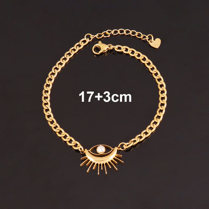 Wholesale Stainless Steel Devil' s Eye Bracelets Simple Oil-Dropping Eye Bracelets