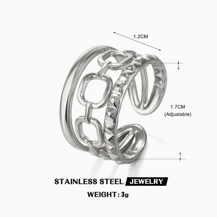 Wholesale ladies Stainless steel Rings Adjustable Gold Plated Rings