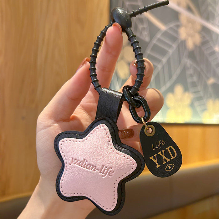 Wholesale Five-pointed Star Leather Keychain JDC-KC-WWX005