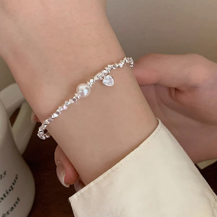 Wholesale Love Zircon Pearl Bracelet Heavy Industry Versatile High End Jewelry