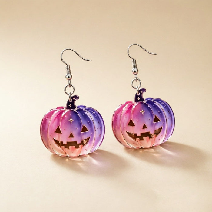 Wholesale Acrylic Pumpkin Head Earrings Retro Festival Jewelry Accessory MOQ≥2