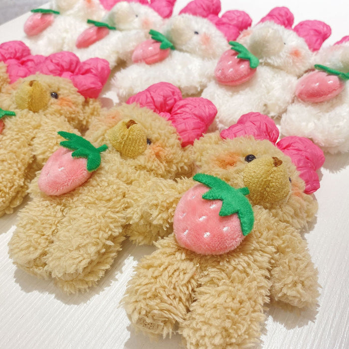 Wholesale Creative Cartoon Strawberry Bear Doll Keychain Cute Bear Doll Bag Pendant