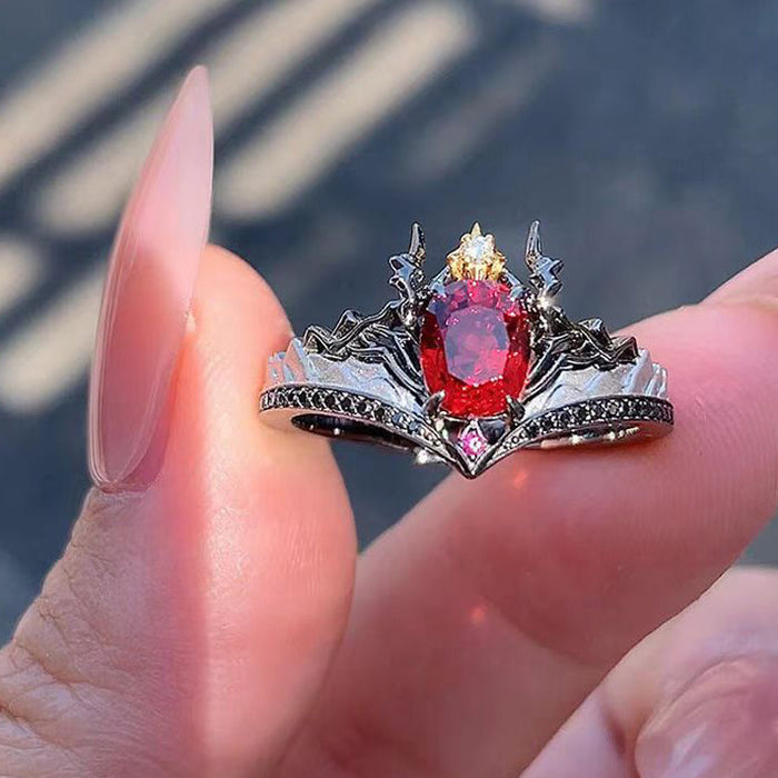 Wholesale Vintage Red Sparkling Diamond Ring