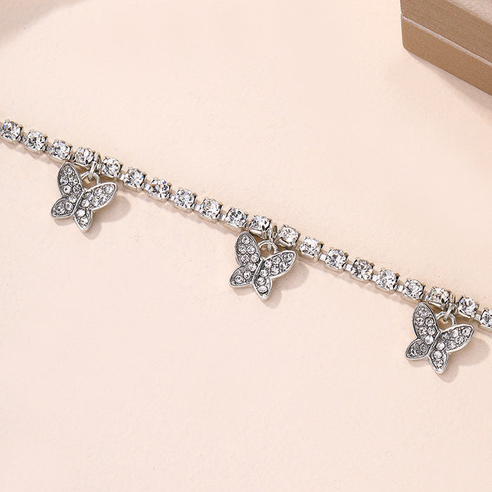 Wholesale Jewelry Fashion Butterfly Bracelet Versatile Diamond Set Alloy Bracelet Simple
