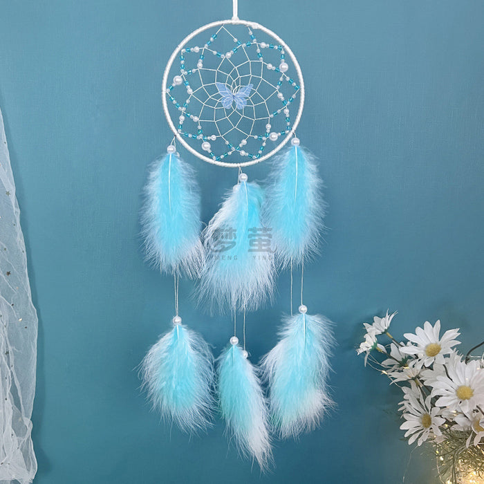 Wholesale Dreamcatcher Feather Pendant Butterfly Shop Dreamcatcher Simple Handmade Weaving Creativity