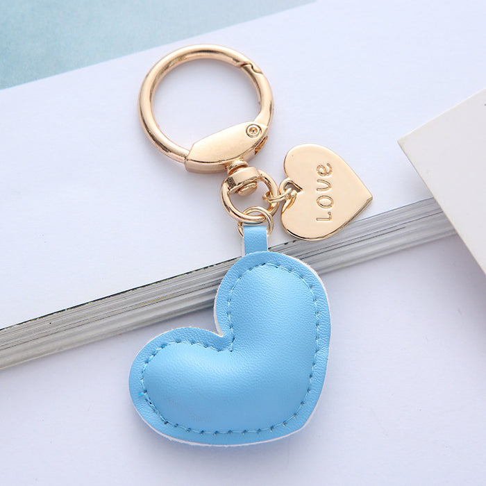 Wholesale Leather Love Earphone Bag Key Chain Luggage Bag School Bag Small Pendant