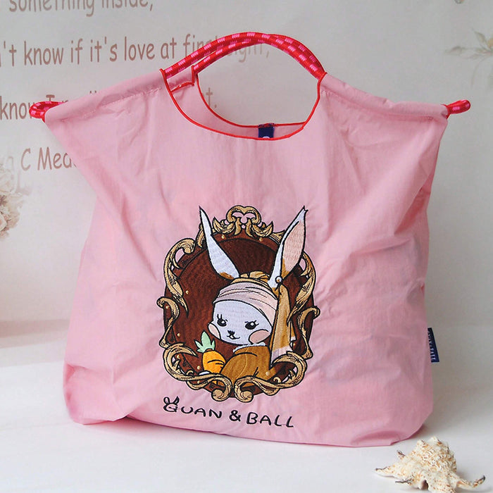 Wholesale Cartoon Embroidered Bag Embroidered Canvas Bag Large Capacity Shopping Bag Shoulder Bag