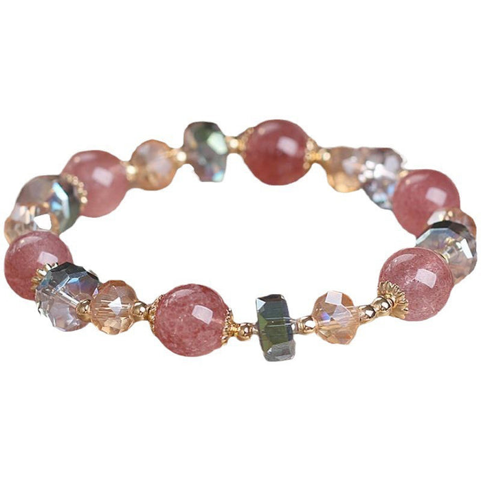 Wholesale New Peach Blossom Crystal Beaded Bracelet for Fashion