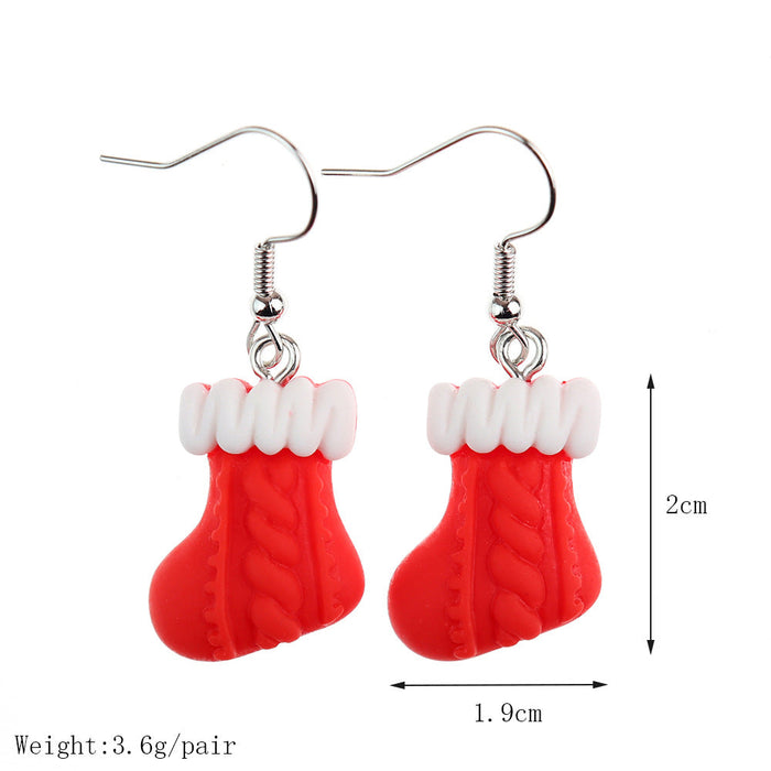 Wholesale Earrings Resin Santa Snowman Elk Christmas Tree JDC-ES-niqing024