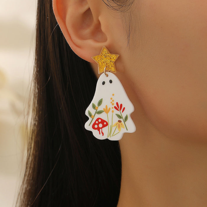Wholesale  plate earrings creative versatile  acrylic fashion personality ghost earrings