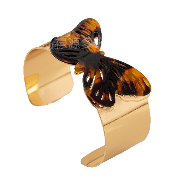 Wholesale Fashionable design metal adjustable hollow butterfly opening bracelet