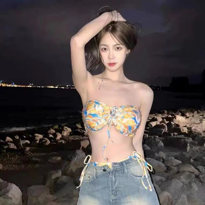 Wholesale Swimsuit sexy strapless bikini backless split hot spring swimsuit