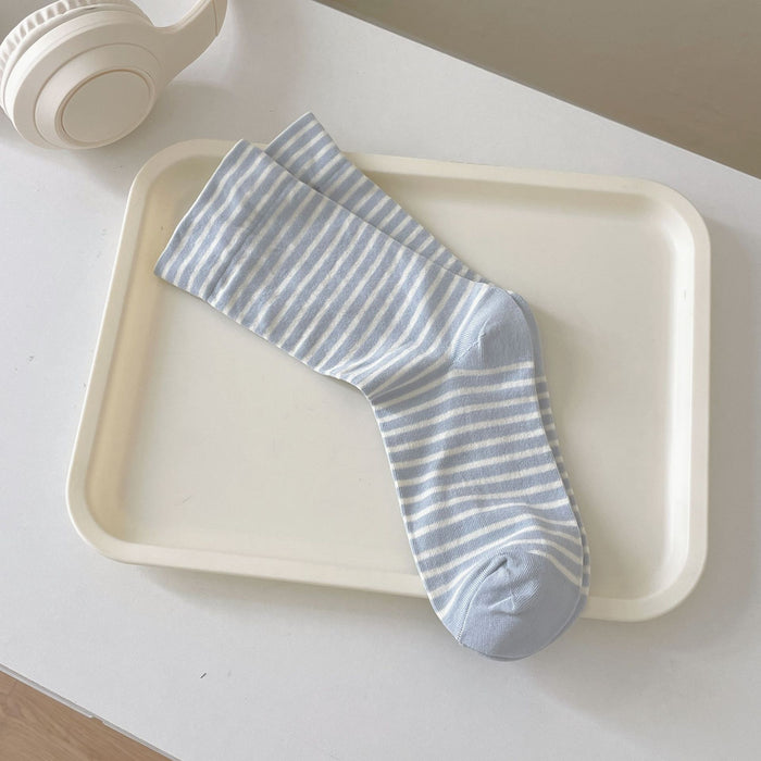 Wholesale Striped socks, mid tube socks, thin and minimalist long socks