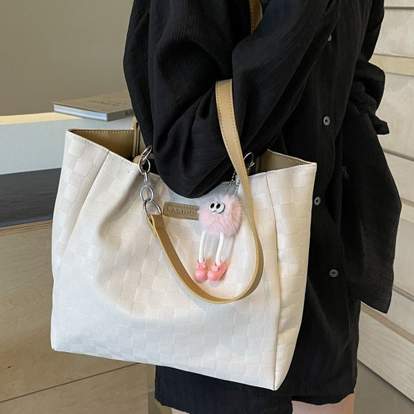 Wholesale Color blocked patchwork shoulder bag commuting tote bag
