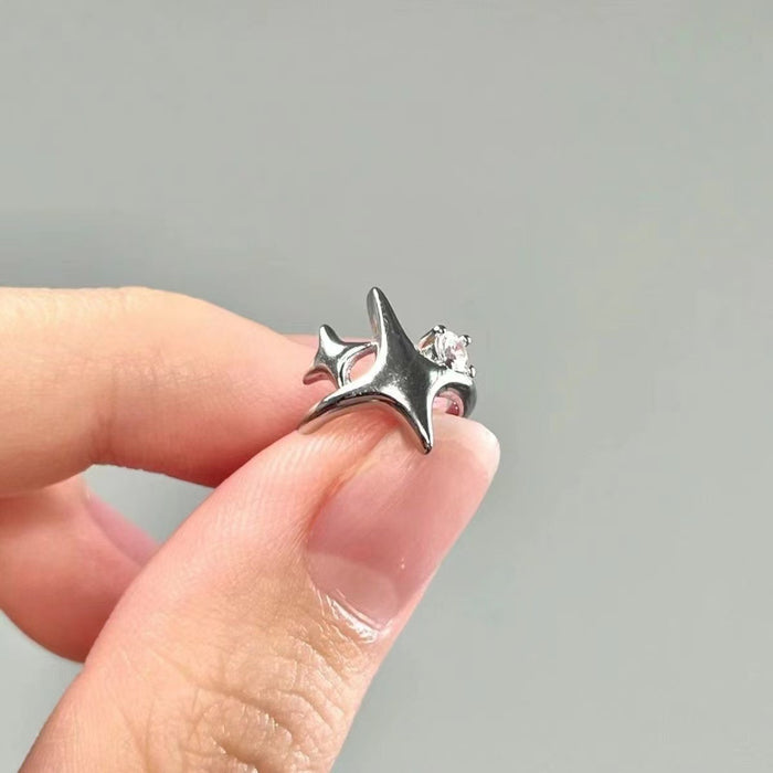 Wholesale Geometric star zircon ear clip without ear hole, neutral high-end sensation ear bone clip