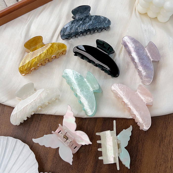 Wholesale Large Acrylic Geometric Hair Clip 9cm Smoke Cyan