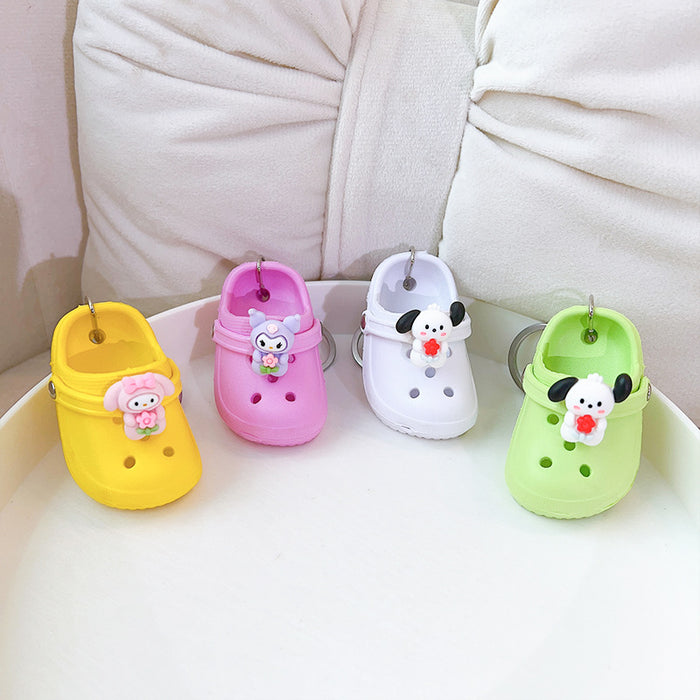 Wholesale cute small mini slippers hole shoes steam couple keychain shoes backpack pendant small gifts