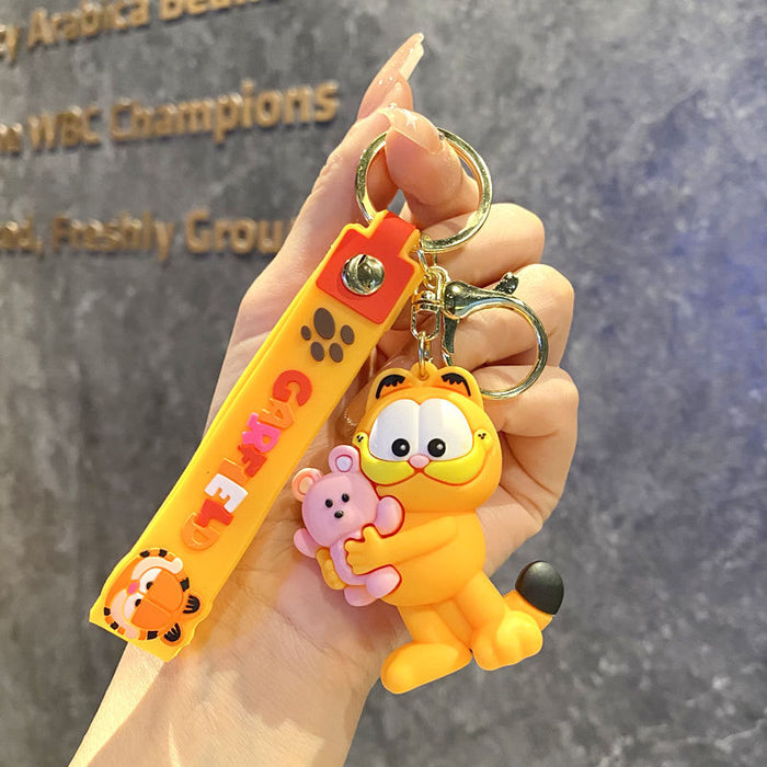 Wholesale Cartoon Silicone Cat Keychain Bag Pendant Ornament