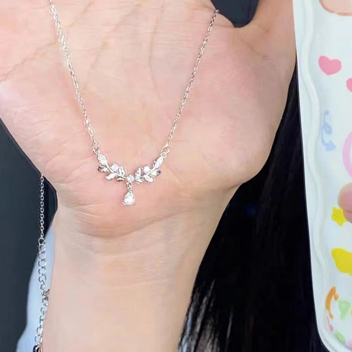 Wholesale Wheat Ear Necklace Women's Wheat Ear Clavicle Chain for Girlfriend