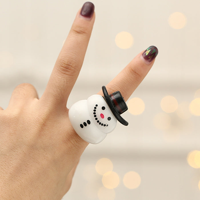 Wholesale Christmas Glowing Cartoon Soft Rubber Ring Prom Party Party Finger Lamp Kidsren' s Toy Elderly Elk Ring