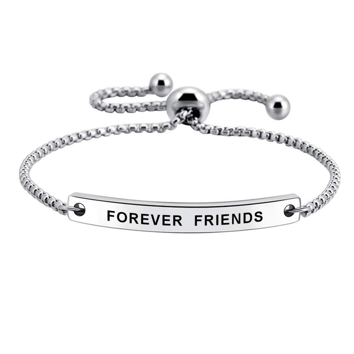 Wholesale Stainless steel bracelet with holiday lettering adjustable gift chain bracelet