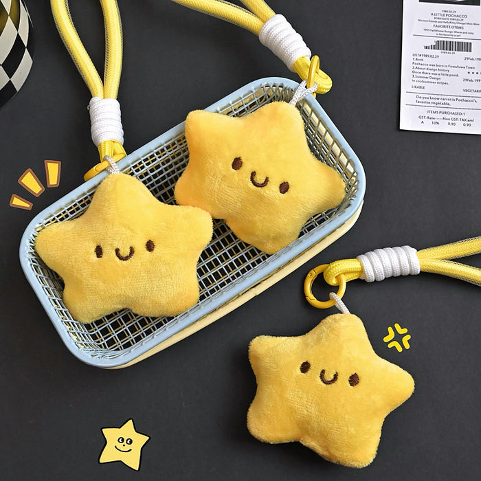 Wholesale Cute Plush Star Doll Pendant Squeaking Doll Keychain Cartoon Accessories Student Backpack Hanging Ornaments