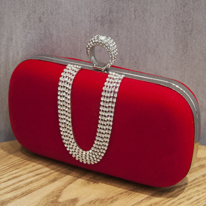 Wholesale Velvet Diamond Evening Bag Handbag JDC-HB-YiX022