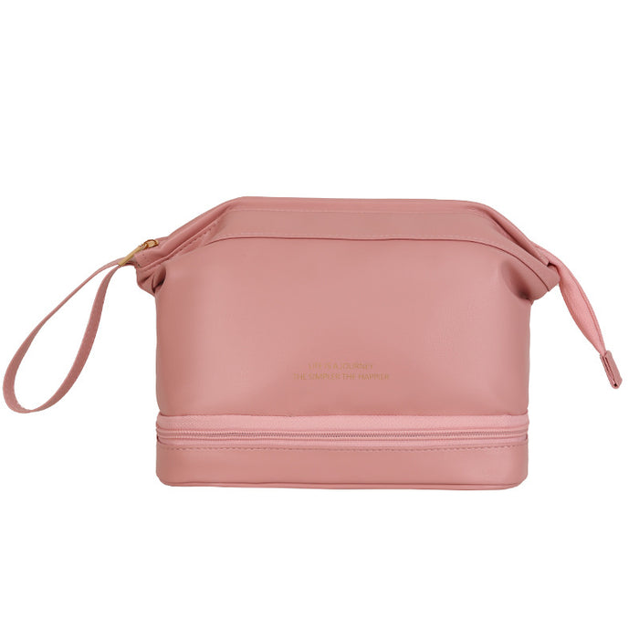 Wholesale Modern Cloud Design Double Layer Makeup Bag PU Leather Travel Toiletry Pouch Everyday Use And Gift