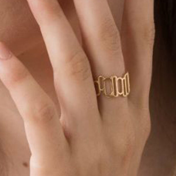 Wholesale Titanium steel irregular pattern ring