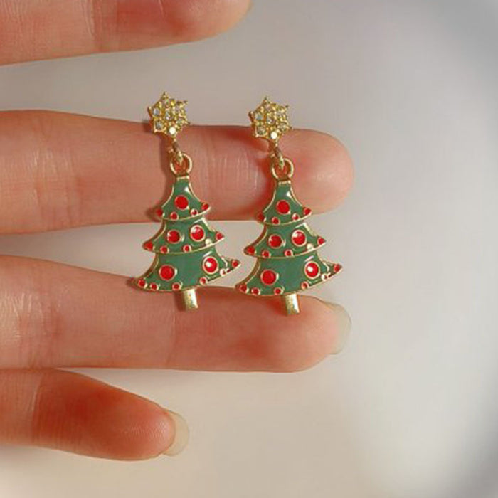 Wholesale Christmas tree-shaped star earrings