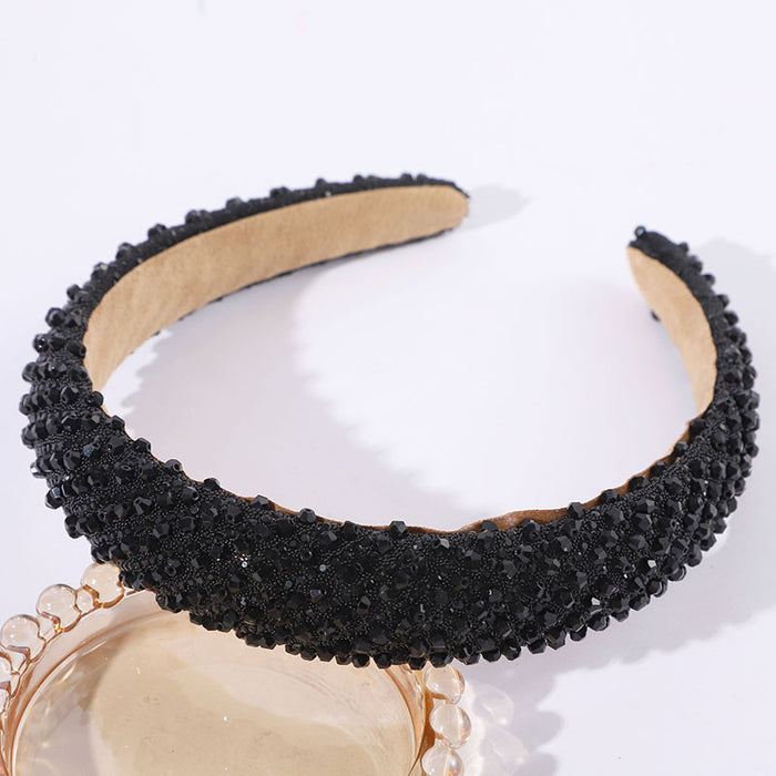 Wholesale Thin diamond headband fashionable and light luxury temperament multi-color headdress hair accessories personality sweet cool cotton headband for women