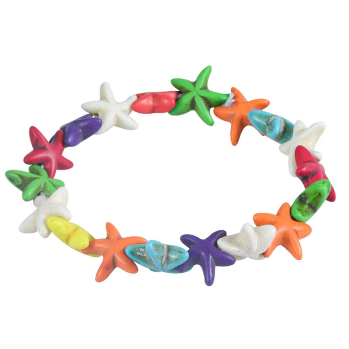 Wholesale summer starfish shell turquoise turtle ocean bracelet