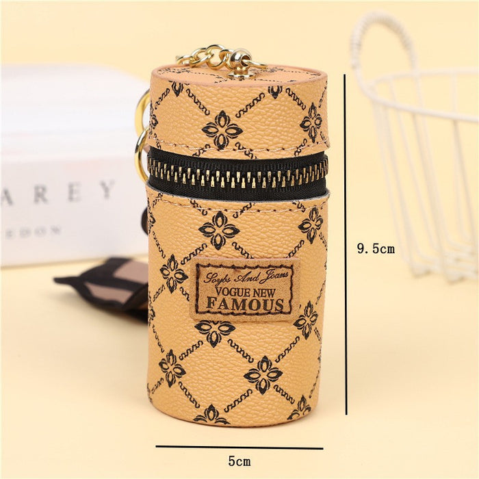Wholesale Bucket-shaped Coin Purse with Printed Pattern Mini Lipstick Key Storage Bag