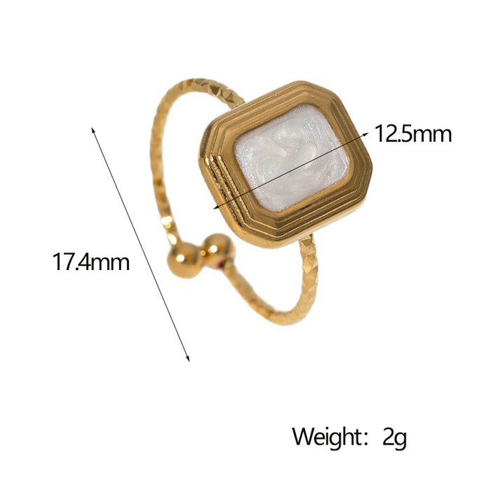 Wholesale Stainless steel fashionable square ring, simple and versatile, light luxury titanium steel jewelry